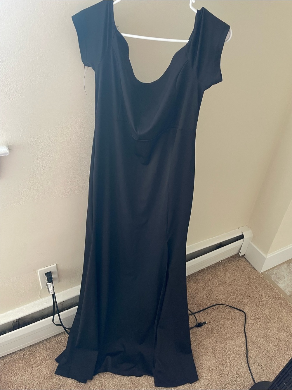 Classic Black Maxi Dress with Scoop Back